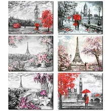 

DIY 5D Full Diamond Painting Eiffel Tower Landscape Diamond Embroidery Cross Stitch of Rhinestones Diamond Mosaic Painting Kits