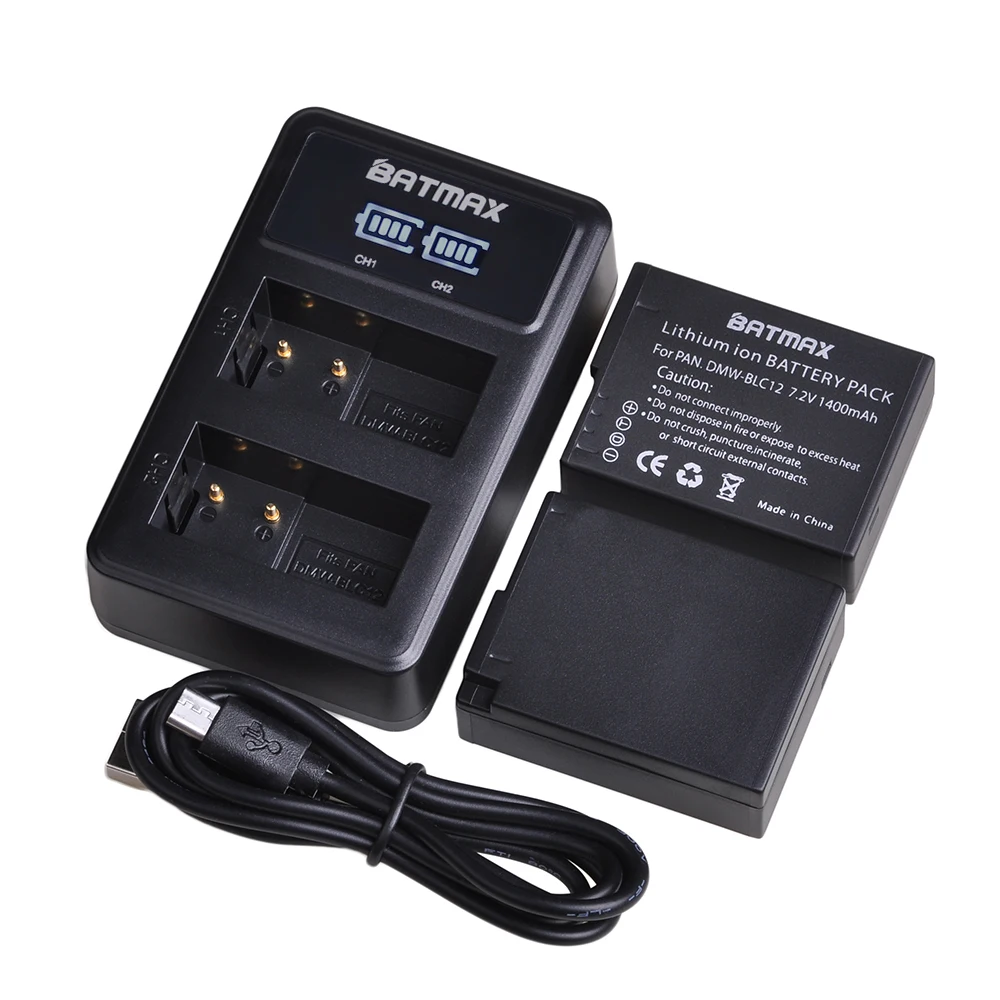 

Batmax DMW-BLC12 DMW BLC12E BLC12PP battery +LED USB Dual Charger for Panasonic Lumix FZ1000,FZ200,FZ300,G5,G6,G7,GH2,DMC-GX8