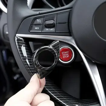 

Car Accessories ABS Plastic Carbon fiber Style for Alfa Romeo Giulia 2017-2018 Interior Start Engine Stop Cover Trim