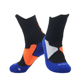 

Men's basketball socks towel base sports professional running training basketball printed fur ring middle barrel Elite socks