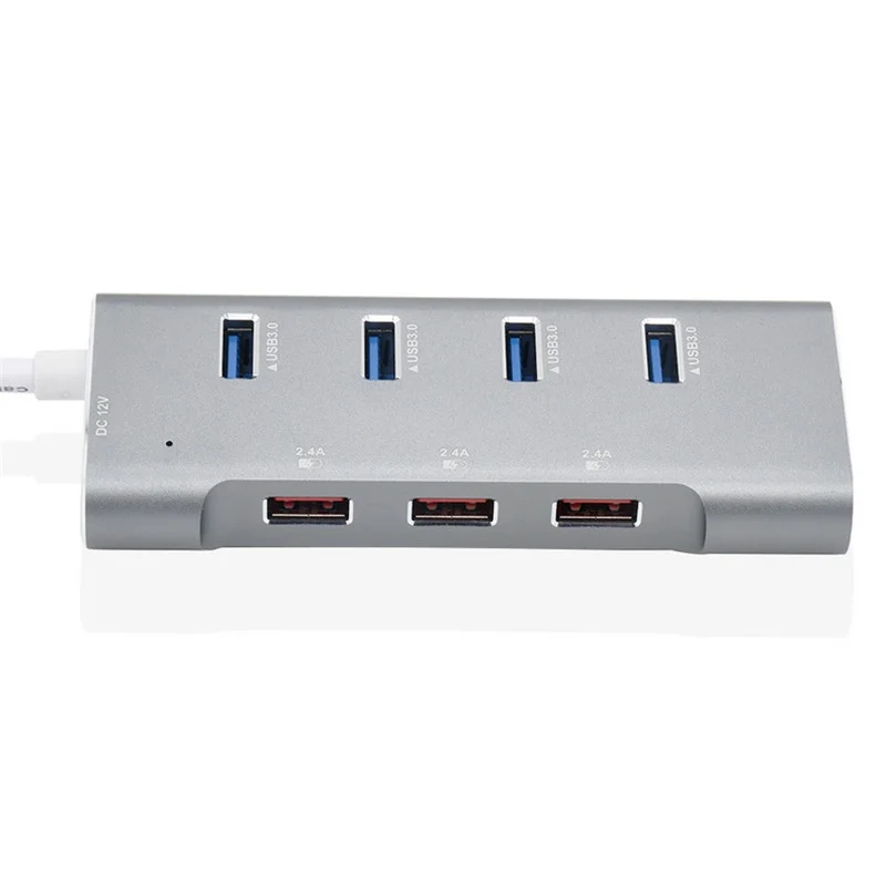 Usb-хаб 3,0 7 портов питание Синхронизация данных 2,4 А быстрое зарядное устройство разветвитель адаптер Ordinateur Портативный USB 3,0