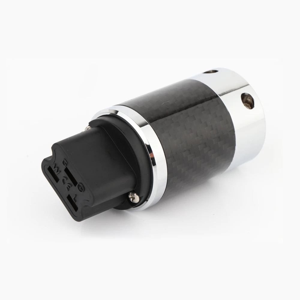 

C19 20A Female plug CF4A Carbon Fibre Audio Power IEC Female Plug AC C19 20A Cord Connector
