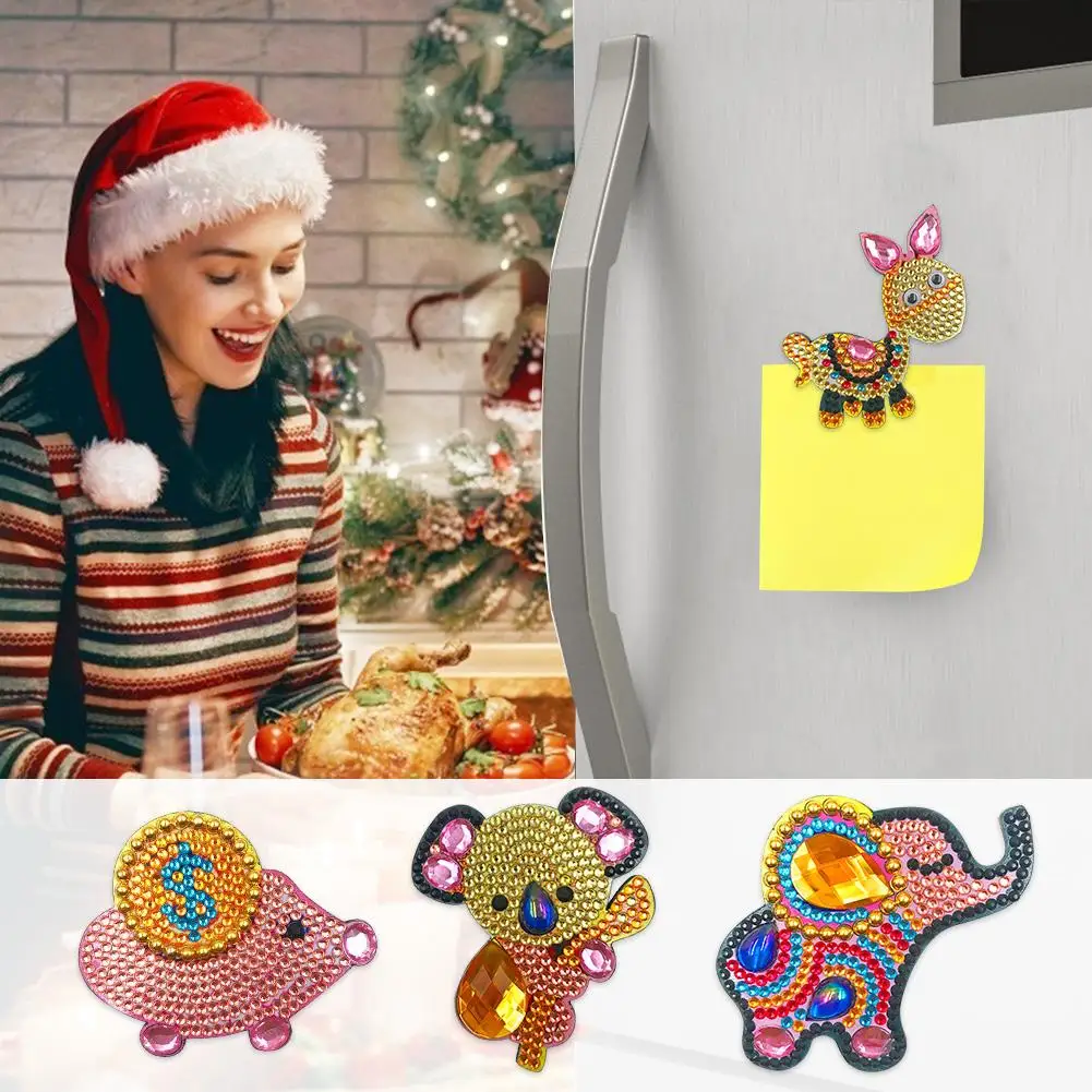 4 шт. DIY алмазная живопись магнит на холодильник специальная форма полная