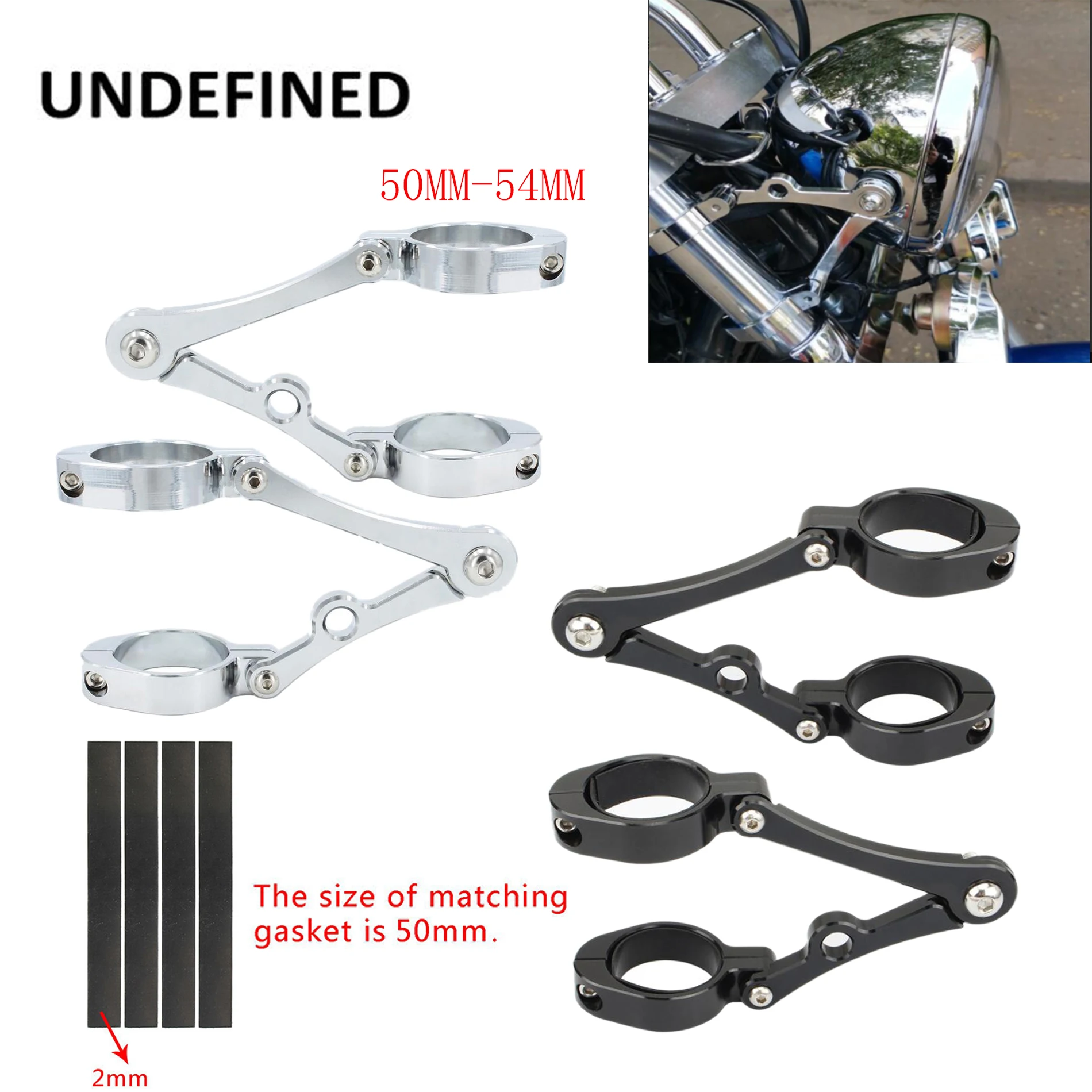 

50mm-54mm Motorcycle Headlight Mount Bracket Fork Tube Clamp Holder For Harley Chopper Bobber Cafe Racer support de phare moto