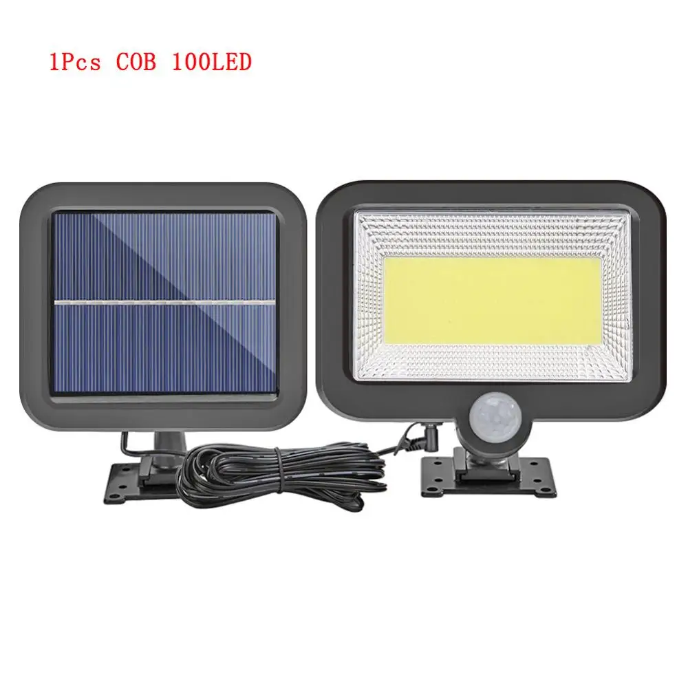 56/100/120LED COB солнечный светильник открытый светильник ing Солнечная Лампа PIR датчик движения водонепроницаемый уличный светильник с питанием от солнца ночной Светильник - Испускаемый цвет: 100LED cob