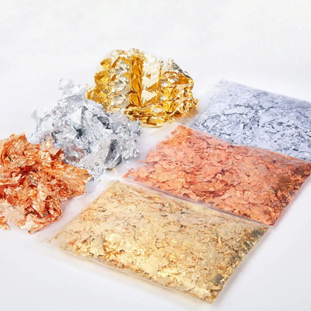 Gold Leaf Flakes Silver Filling For DIY Resin Craft Nail Art Foil Paper  Jewelry