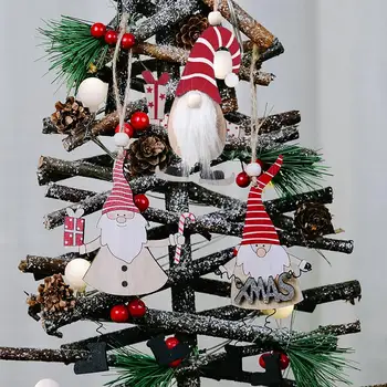 

FENGRISE Santa Claus Xmas Wooden Christmas Tree Pendant Christmas Decor for Home Navidad 2020 Christmas Ornaments New Year 2021