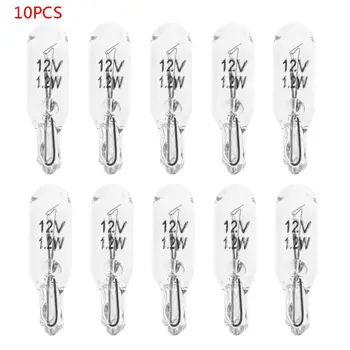 

10Pcs T5 W5W White Color 1.2W 194 501 Halogen Bulb Side Wedges Car Light Source Instrument Lamp