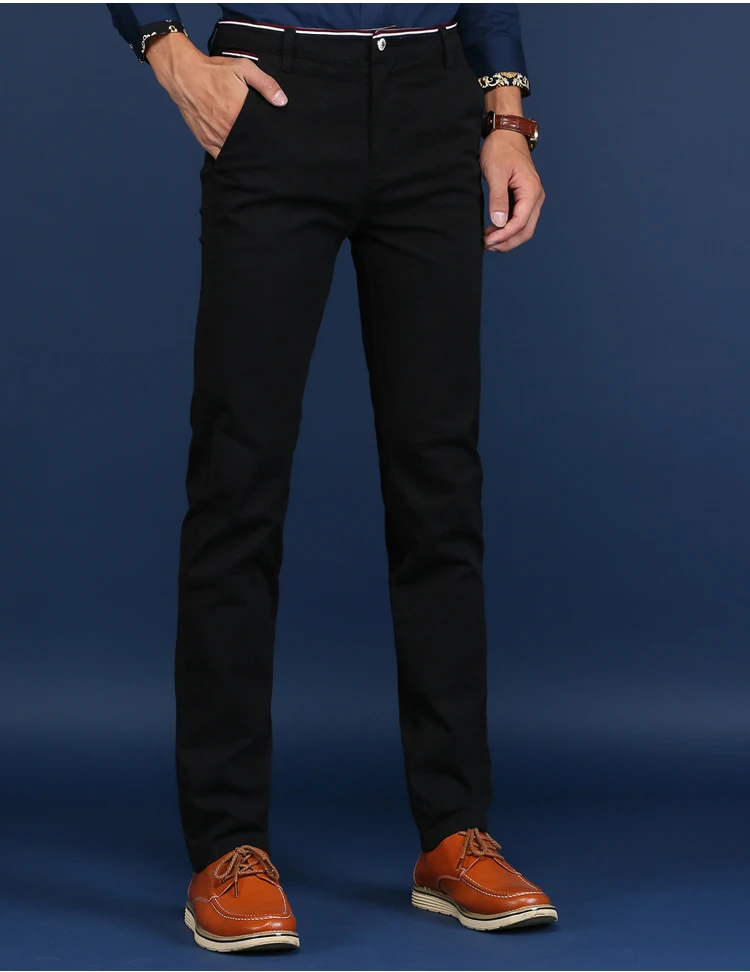 Красивые мужские брюки Vogue весна лето осень Поп Мода Бизнес твердые тонкие прямые мужские повседневные брюки 111% хлопок мужские брюки