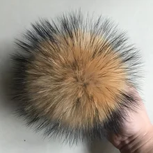 DIY 5A Real Fur Pom Pom Raccoon Fur Pompon Fox Fur Pompoms Nature Fur Pompom For Scarf Gloves Hats Cap Blanket Pompon Handmade