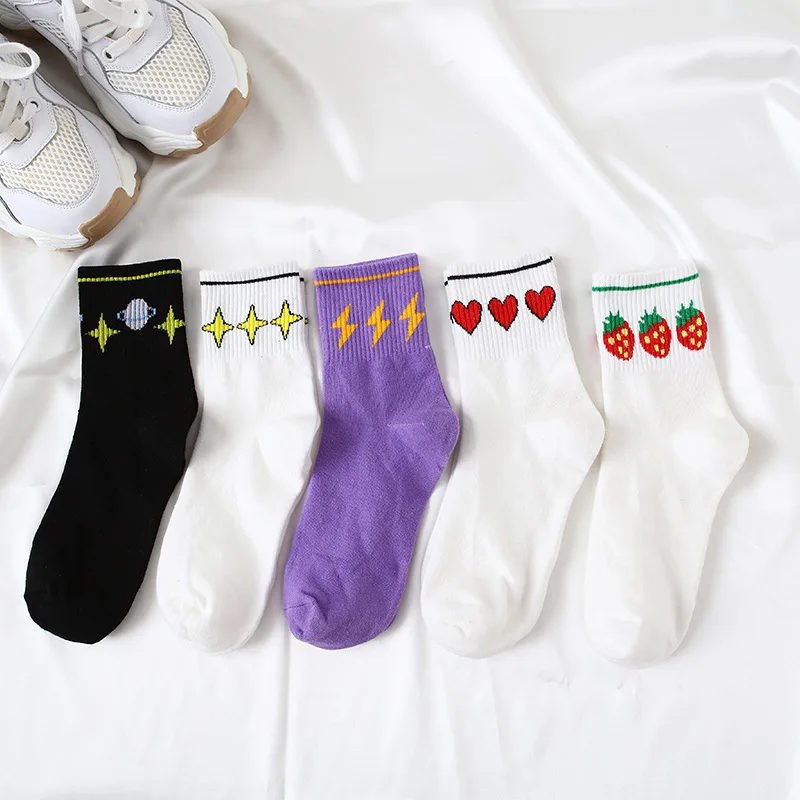 1 пара новых носков без пятки из чистого хлопка женские японские персонализированные трендовые дышащие впитывающие пот женские носки