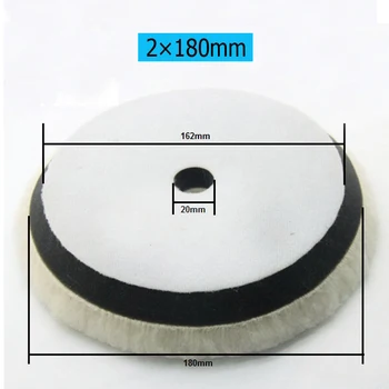 

2pcs 180mm 7" Inch Wool Polishing Pad Car Waxing Buffing Wheels Hook & Loop Polish Pads