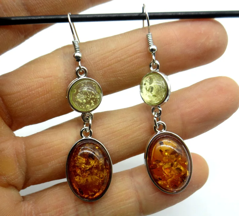 TEARDROP GOLDEN HONEY Amber Water droplets earring pendant Jewelry making dangle earrings drop earrings pendant earrings long earrings dome teardrop earrings