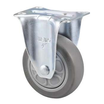 

uxcell Fixed Caster Wheels 4inch TPR Caster Top Plate Mounted 286lb Capacity