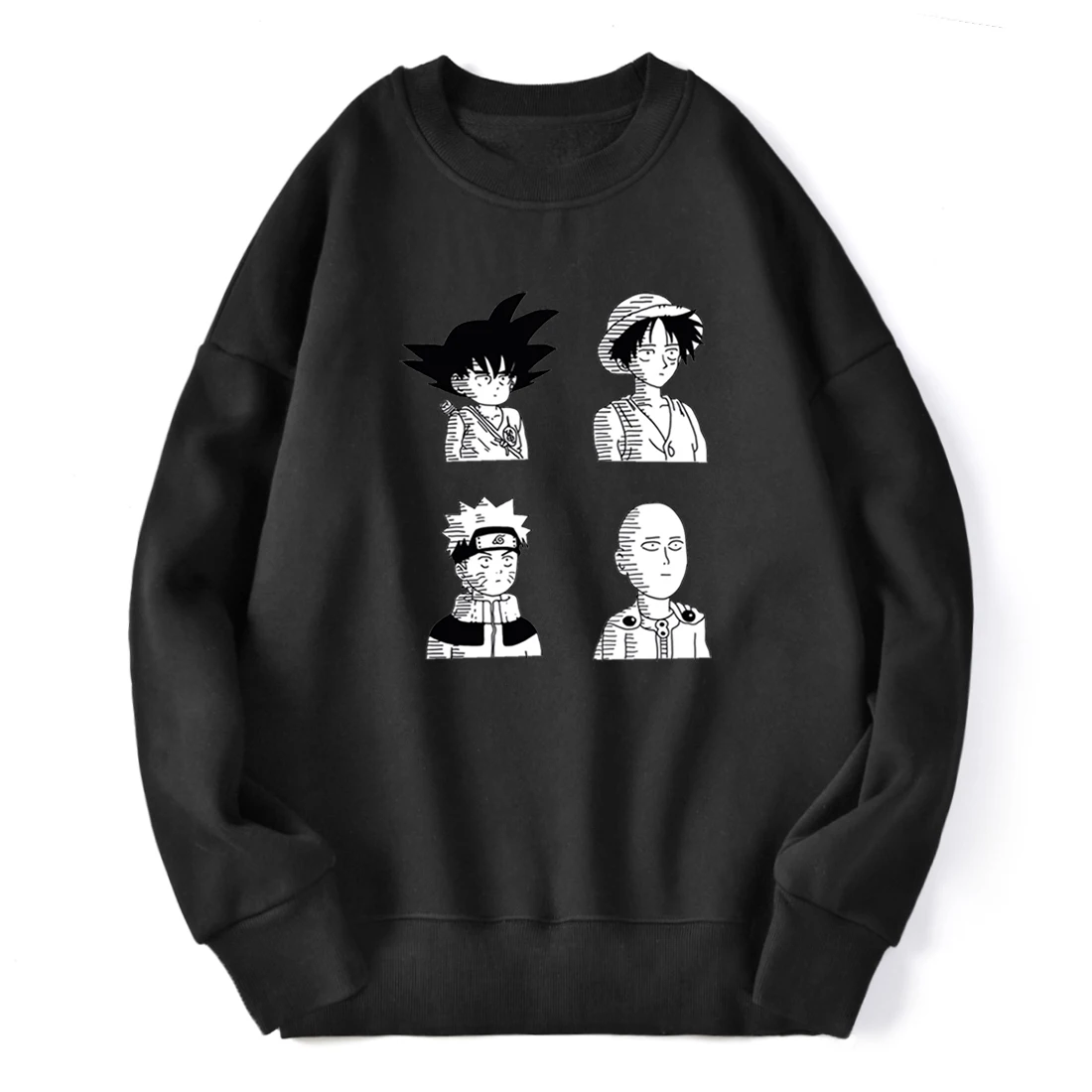 

Winter Fleece Warm Pullover Uzumaki Naruto Mens Long Sleeve Crewneck Loose Casual Sweatshirts 2020 Male New Hip Hop Streetwear