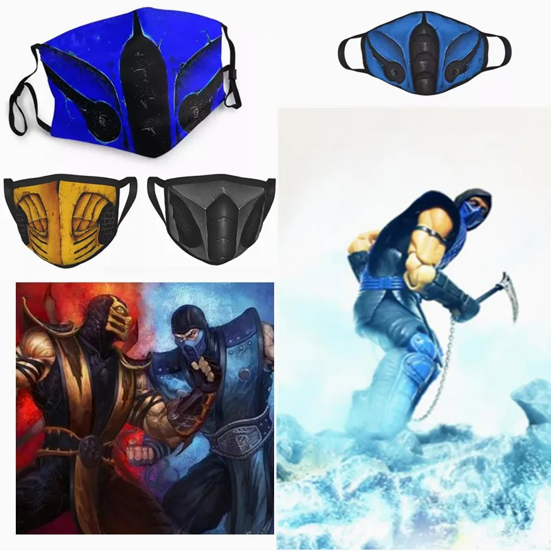 Новинка маски для косплея Ниндзя из игры Mortal Kombat Scorpion пыленепроницаемые