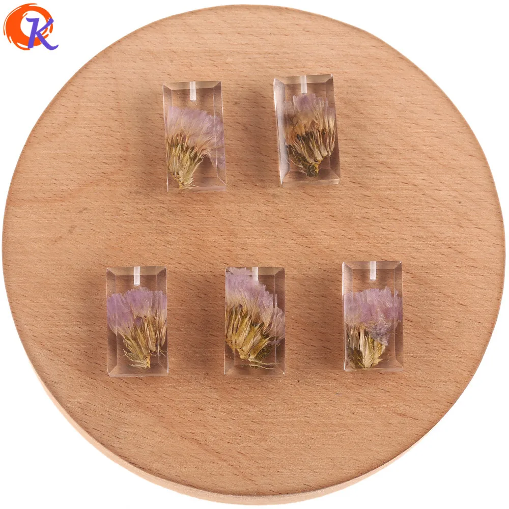 

Cordial Design 11*22MM 30Pcs Jewelry Accessories/Hand Made/Rectangle Shape/Flower In Resin Bead/DIY Making/Earring Findings