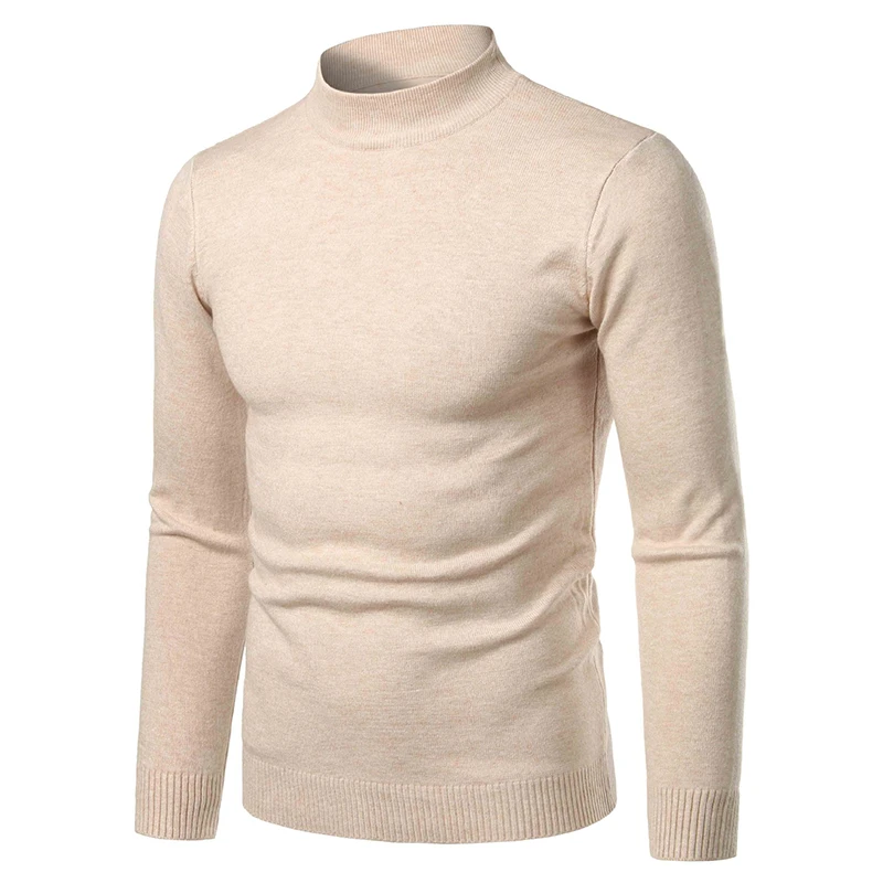 high neck sweater men Men High Neck Turtleneck Cashmere Knitwear Autumn Winter Thick Warm Sweater Male Slim Pullover Casual Solid Long Sleeves Tops mens fisherman sweater Sweaters