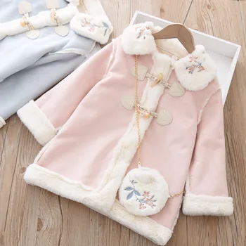 

Kids Girl Overcoat Winter fashion Long coat with fur for girls Teens autumn jacket warm outerwear Children Windproof Costume