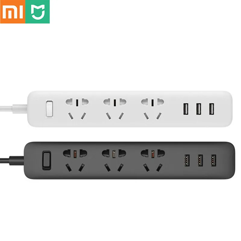 Удлинитель питания Xiaomi Mijia на 3 розетки 10 А 1 8 в 250 Вт 3USB-порта 5 В 2500 | Электроника