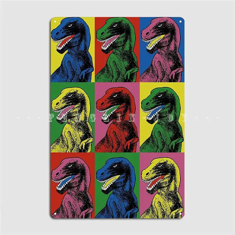

Dinosaur Pop Art Metal Plaque Poster Cinema Kitchen Club Bar Wall Plaque Decoration Tin Sign Poster