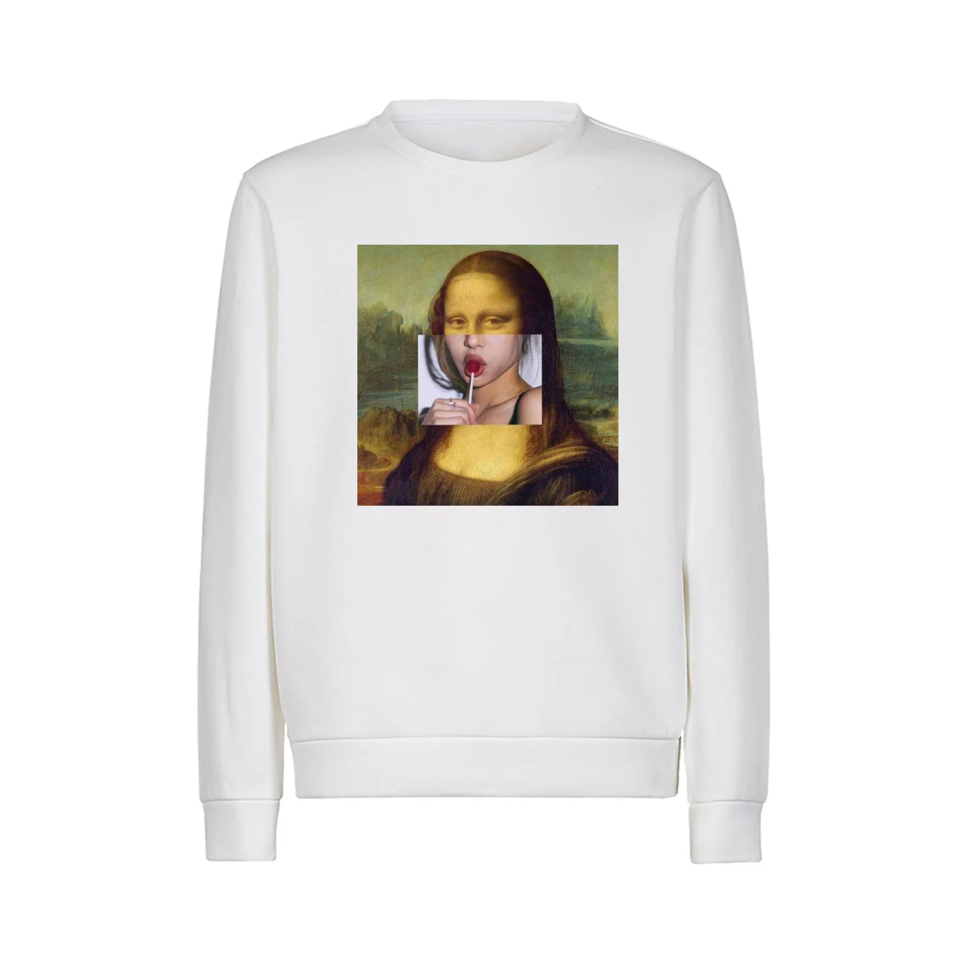 

Funny Sweatshirt Mona Lisa Printed Sweatshirts Mens Hoodies 2019 Spring Winter Hoodie Men Bodywarmer Fitness fashion Tracksuit
