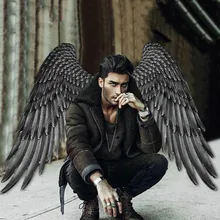 Белые Крылья Ангела и черные крылья падшего ангела на Хэллоуин Марди Гра косплей ролевые игры наряды костюм аксессуар