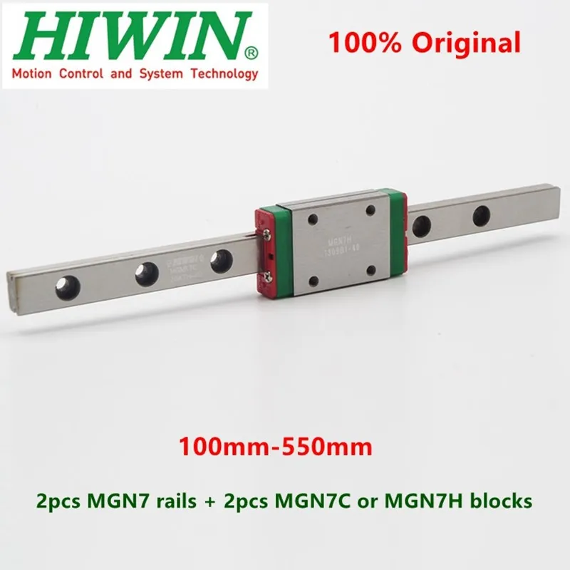 

2pcs Hiwin linear rail MGN7 100 150 200 250 300 330 350 400 450 500 550 mm MGNR7C guide + 2pcs MGN7C or MGN7H block carriage