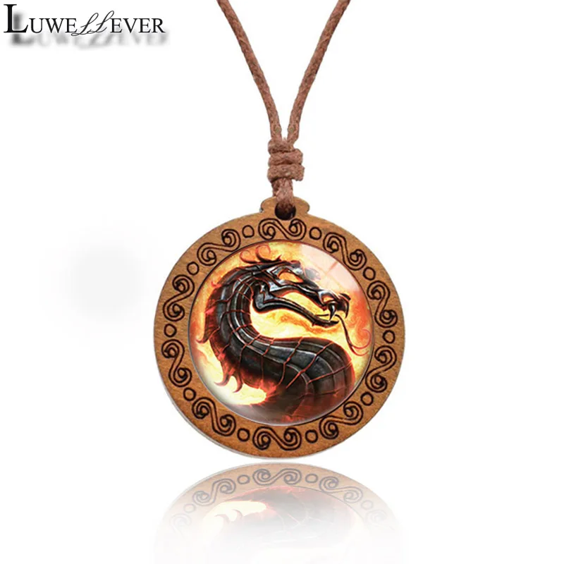 New 549 Dragon Glass Necklace Bracelet 25mm 30mm Double Sided Round Cabochon Jewelry For Unisex Charm Pendant | Украшения и