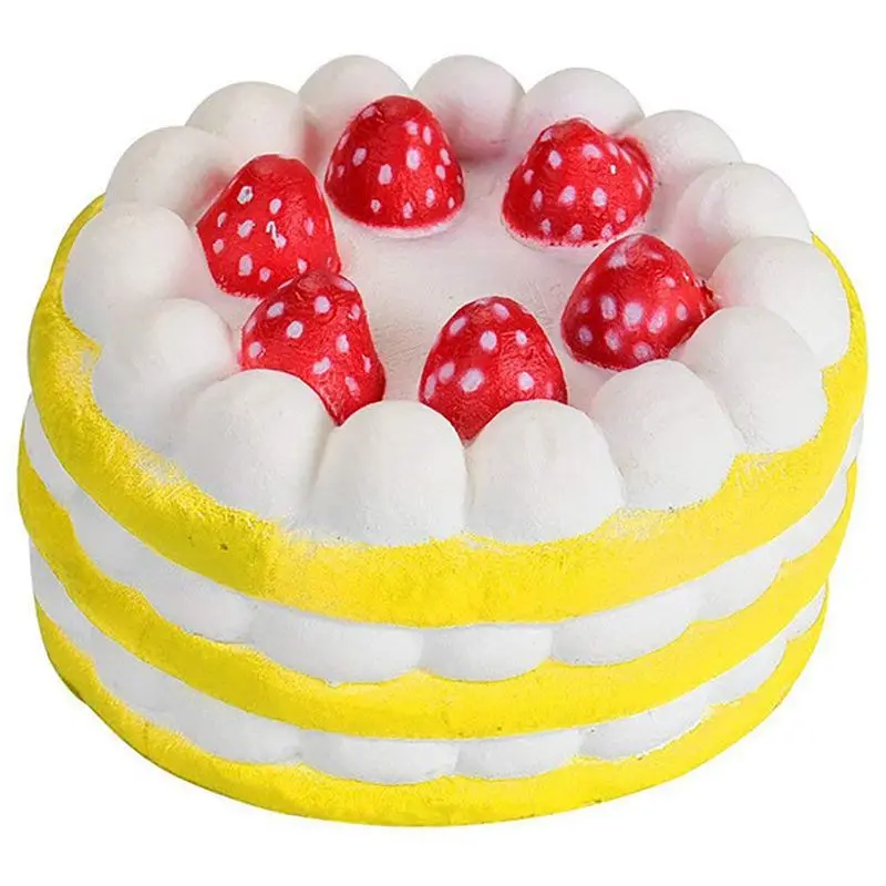 Yellow Squishies Kawaii клубничный торт игрушки антистрессовые игрушки медленно поднимаются давление снимают игрушки для детей и взрослых(желтый - Цвет: Yellow