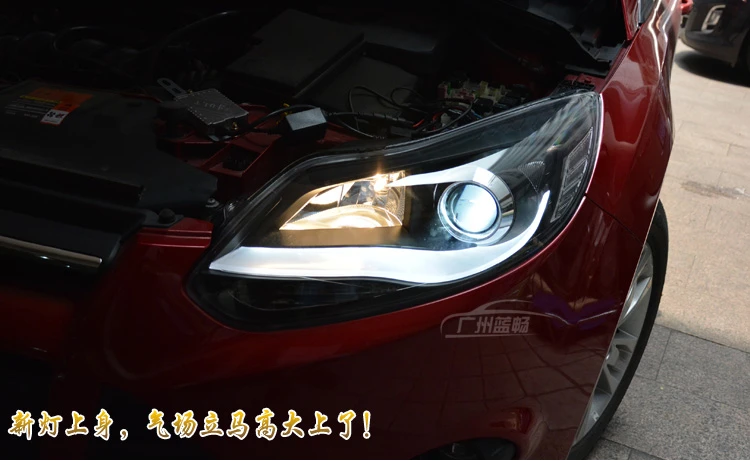 Автомобильный Стайлинг 2012 2013 для Ford Focus светодиодный фары fpr фокус 3 DRL Объектив двойной луч H7 Ксеноновые Биксеноновые линзы