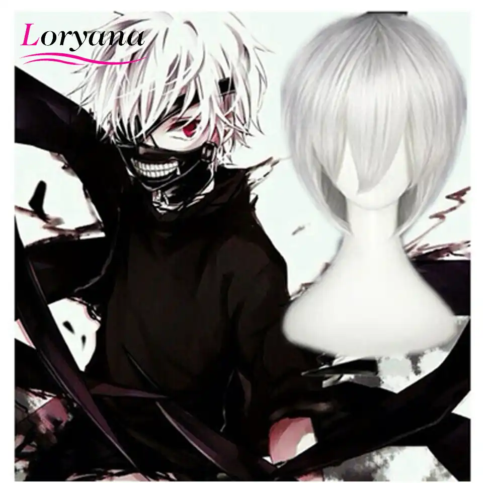 Loryana 髪東京グール Kaneki ケンかつらショートストレートシルバーグレー人工毛コスプレアニメかつら耐熱性繊維 Aliexpress