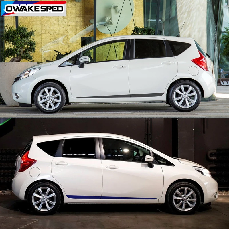 Both Side For Nissan Note NISMO S Power Sport Stripes Car Door Skirt Stickers Racing Styling Auto Body Decor Vinyl Decals (1)
