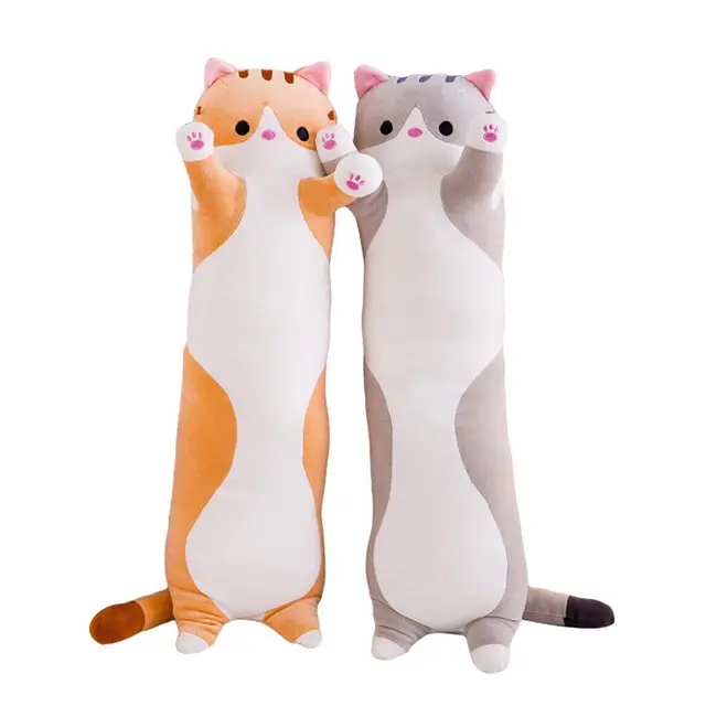 NEW Cute Plush Cat Doll Soft Stuffed Kitten Pillow Children Knee Pillows Sleep Long Plush Toys Gift for Kids Girlfriend 1