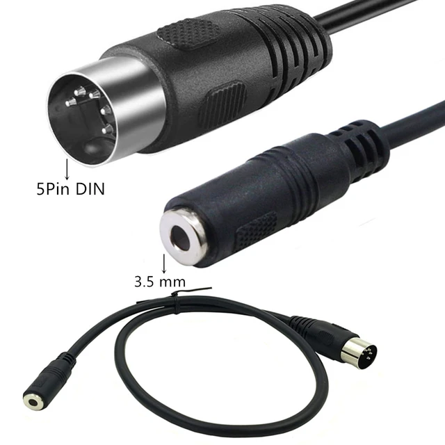 DIN to 3.5mm Cable, 5 Pin DIN Plug Male to 3.5MM Female Stereo Jack