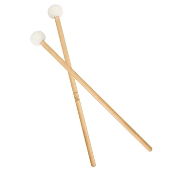 

NEW-2 Pieces Double Head Drum Cymbal Gong Mallet Soft Hammer Sticks Mallets Rods Felt Hammer 385mm