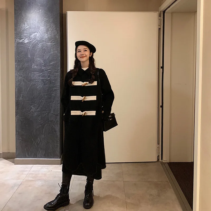 Lin shanshan, шерстяное пальто в студенческом стиле, Женская шерстяная куртка средней длины, осень и зима, стиль, Популярная мода