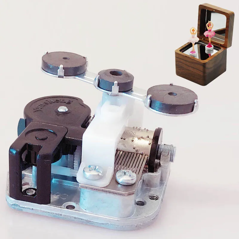 DIY Ballerina Music Box Mechanism with Three Rotating Magnets Gifts for Birthday Anniversary Chritmas 2
