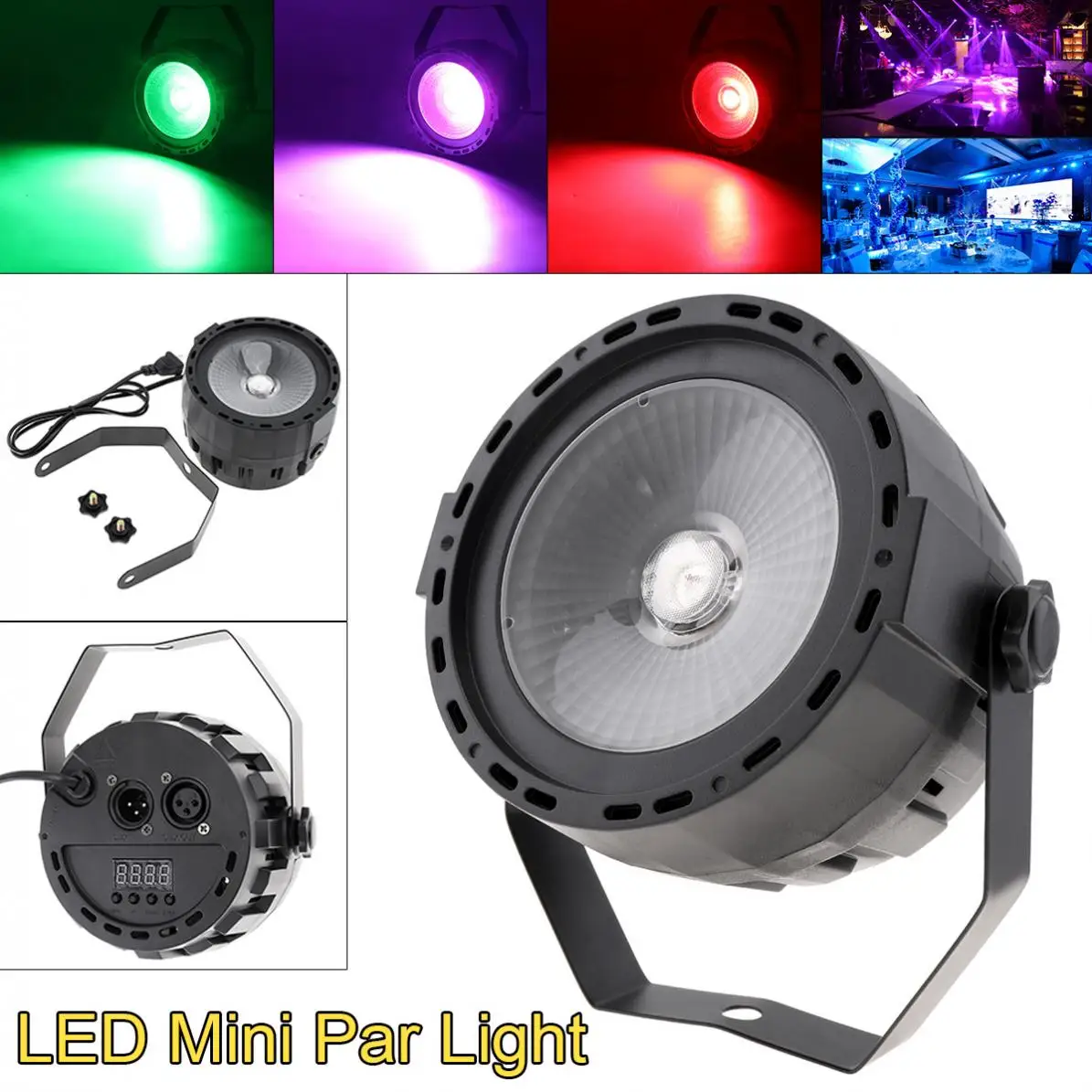 

20W Seven Colors Mini LED COB Dyed Small Par Light Stage Lantern with Music Control / Automatic/DMX 512 for Party / Bar / KTV DJ