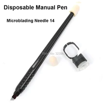 50 шт одноразовая ручка для татуировки с черным губчатым кольцом микроблейдинг ручка с Lamina Tebori 18U ручка для бровей 18 U