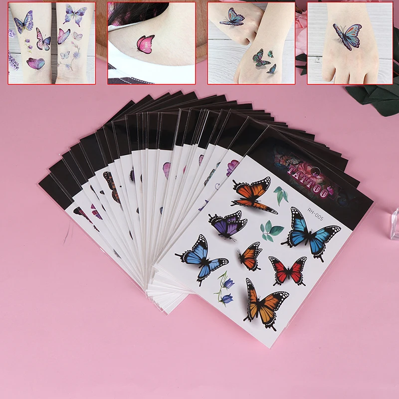 1Pcs Colourful 10.5*15 Cm Unisex Temporary Tattoo Stickers Body Art 3D Waterproof Butterfly