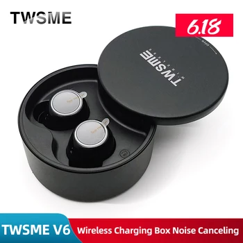 

Original TWSME V6 3D Stereo Wireless Earphone Bluetooth 5.0 Noise Canceling Handsfree Earbuds With Wireless Charging Box