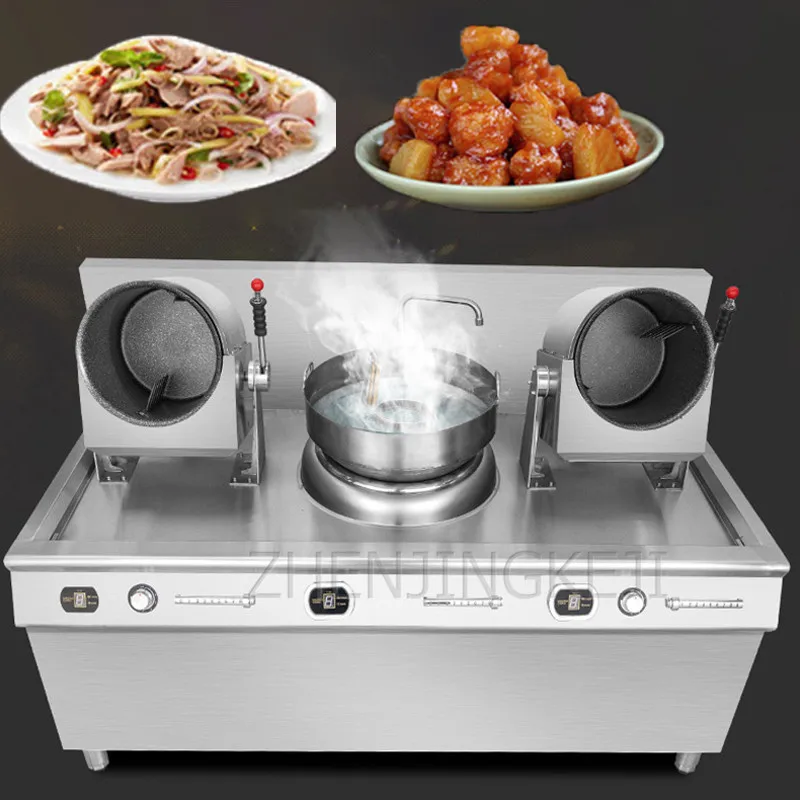 

380V Fully Automatic Stir Fry Machine Large Intelligent 5000W Commercial Robot Automatic Fried Rice Machine Stir Fry Wok Roller