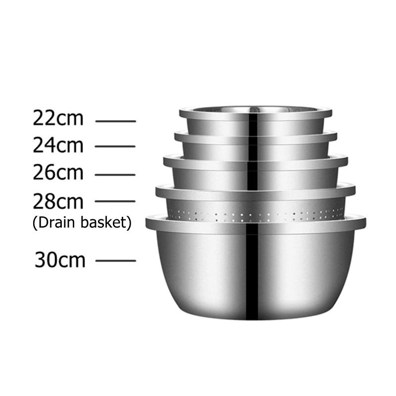 Stainless Steel Vegetable Basin Extra Large Mixing Bowl Metal Bowls Kitchen  Wash Big Accessory - AliExpress