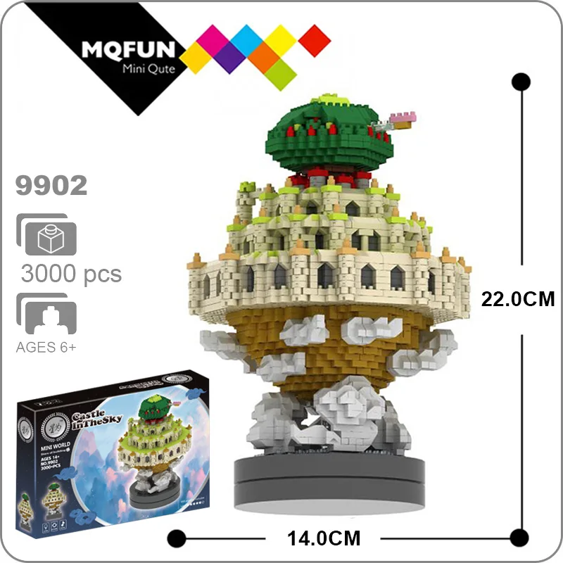 

ZRK DIY mini block Music Rotating Flash Base Sky City Building Blocks Micro Drill Small Castle model Assembly educational Toys