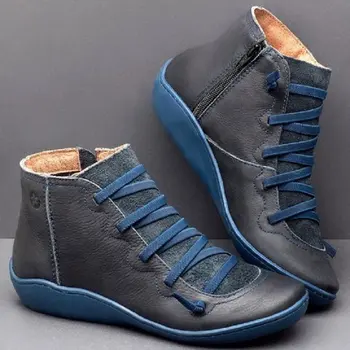 

style autumn and winter boots, large size new foreign 2019 British women's boots, short boots, casual