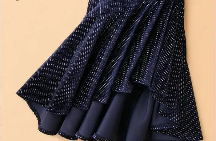 Юбка размера плюс 4XL! Юбка с асимметричным рыбий хвост, Женская юбка с высокой талией на осень и зиму, плиссированная юбка TB3759