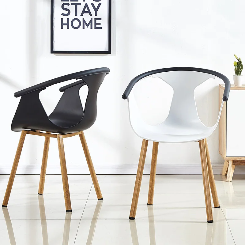 

Modern wrought iron plastic chair restaurant dining chair restaurant conference office business home bedroom plastic chair
