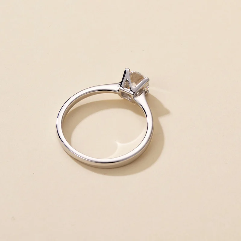 Новые Нежные 0.5ct Муассанит 18 К Настоящее Белое золото обручальные кольца предложение полосы для женщин Леди невесты высококлассные ювелирные изделия с алмазами