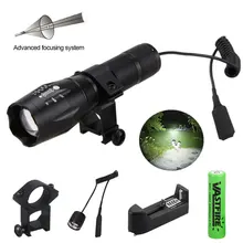 6000лм XM-L T6 Zoomalbe светодиодный оружейный светильник тактический охотничий флэш-светильник 7 режимов+ крепление для винтовки+ переключатель+ 18650+ зарядное устройство